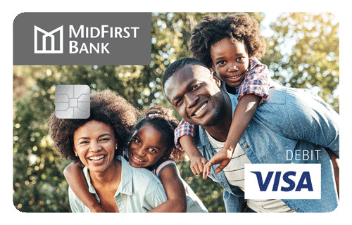 iDesign Card Example iDesign Card Example showing a photo of a happy family on the debit card